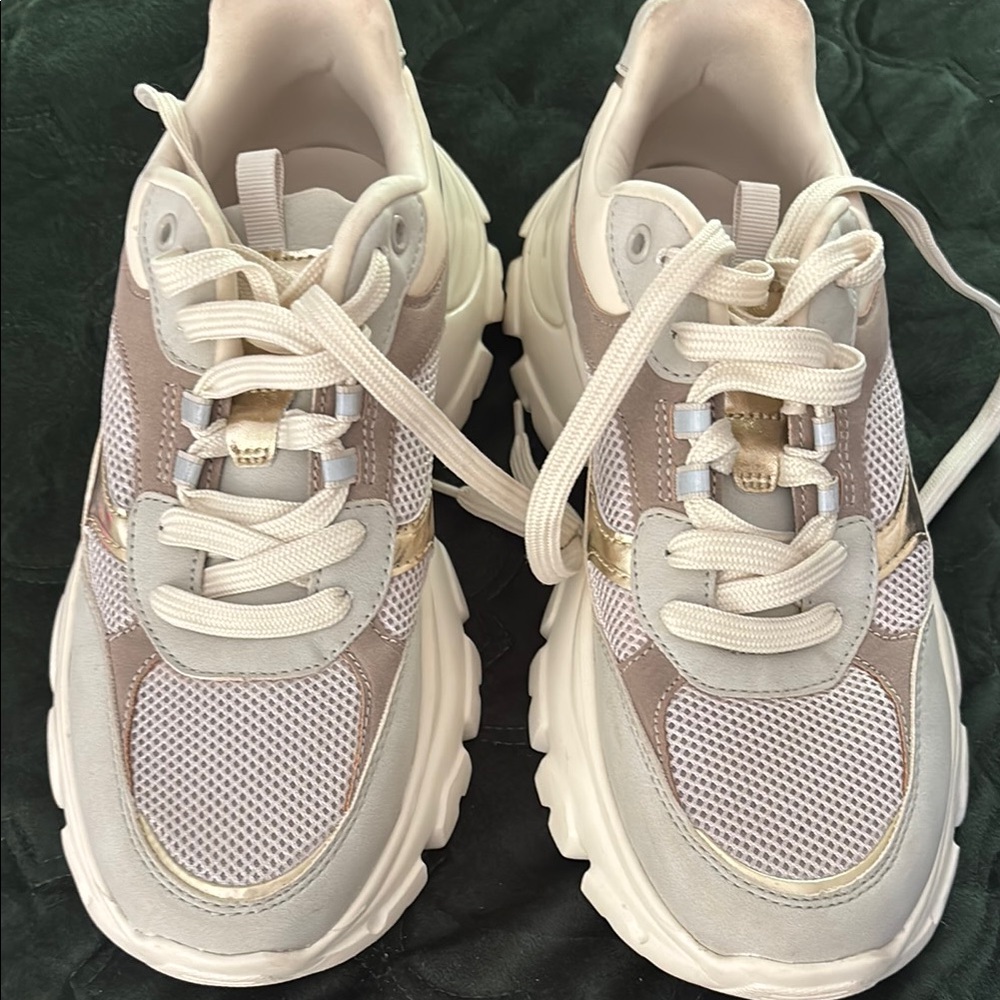 Aldo Cream and White Chunky Sneakers